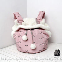 Sac transport semi-fermé pour chiot et chat - modèle Rose - Sac Roche ™