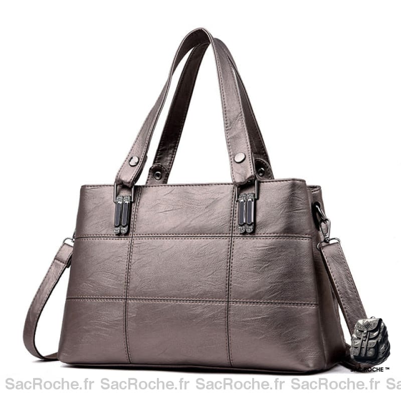 Sac Trapèze Femme Multi-Compartiments - Anses Larges Bronze Sac À Main Femme