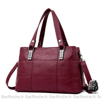 Sac Trapèze Femme Multi-Compartiments - Anses Larges - modèle Rouge - Sac Roche ™
