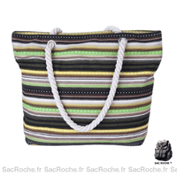 Sac Tressé Corde Femme - modèle Vert / 46x13x35cm - Sac Roche ™