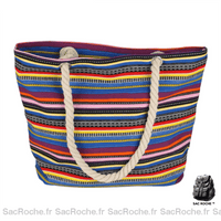 Sac Tressé Corde Femme Violet / 46X13X35Cm À Main