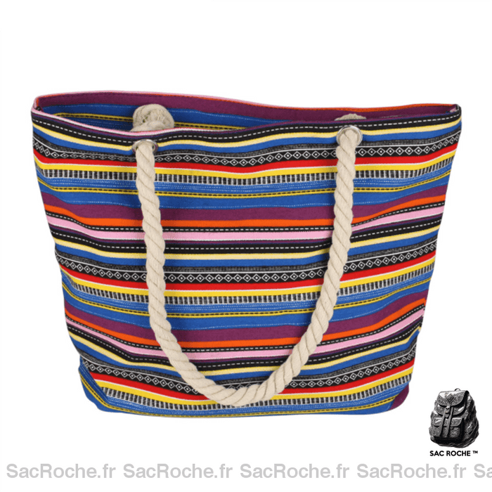 Sac Tressé Corde Femme Violet / 46X13X35Cm À Main