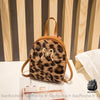 Sac Velours Confortable Leopard Marron Petit À Dos Femme