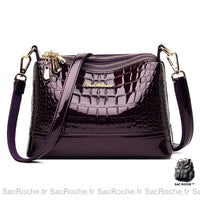 Sac Vernis Bandoulière - modèle Rouge Foncé - Sac Roche ™