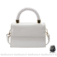 Sac Vernis Femme Noir - modèle Blanc / 18x13x5cm - Sac Roche ™