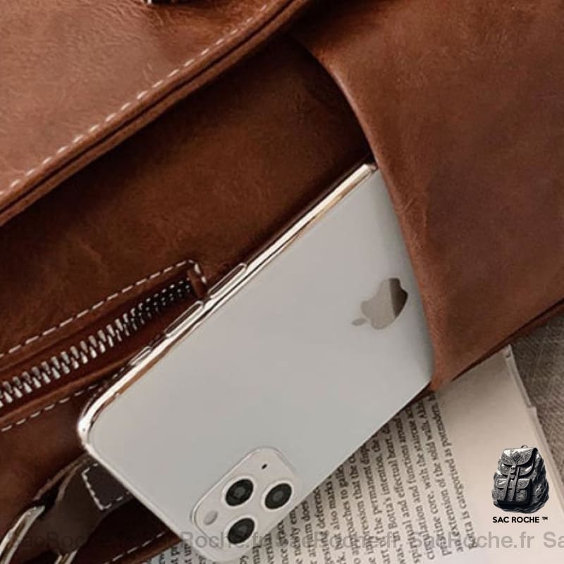 Sac Vintage En Similicuir À Dos Femme