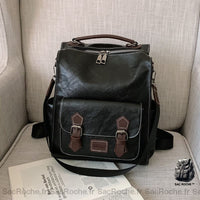 Sac vintage en similicuir - modèle Noir - Sac Roche ™