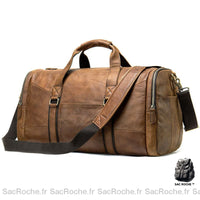 Sac Voyage Cuir Marron Rétro - Sac Roche ™