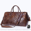 Sac Voyage Cuir Véritable - Luxe Patchwork Marron Foncé Sacs De Voyage