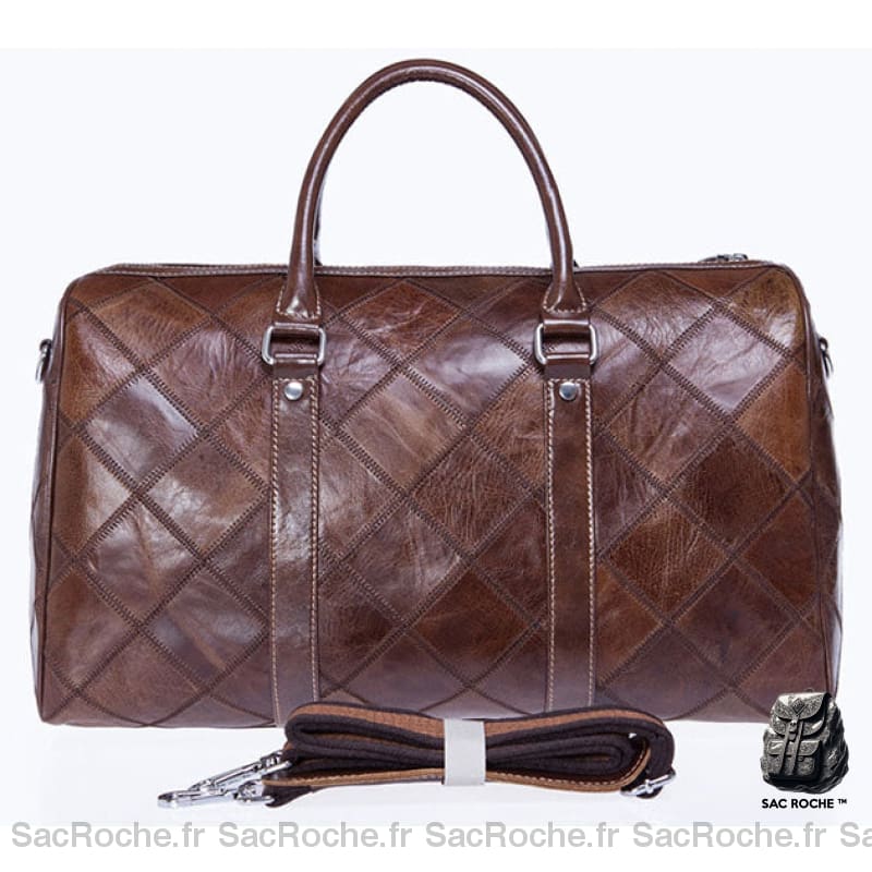 Sac Voyage Cuir Véritable - Luxe Patchwork Sacs De Voyage