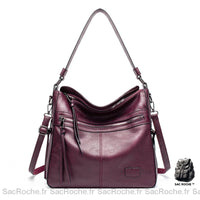 Sac Voyage Femme Besace - modèle Bordeaux / 31 x 29 x 13cm - Sac Roche ™