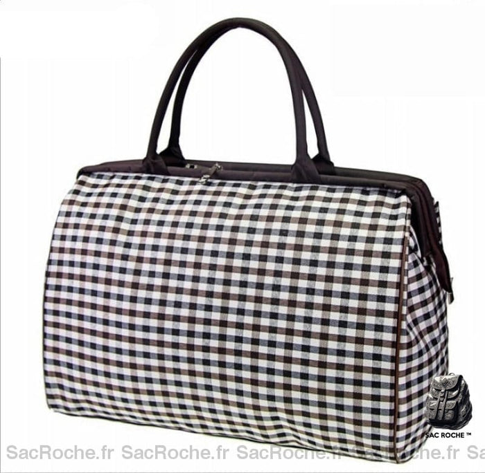 Sac Voyage Femme Compact Blanc Et Noir / 44X19X30Cm À Main