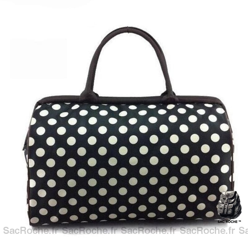 Sac Voyage Femme Compact Noir Et Blanc / 44X19X30Cm À Main