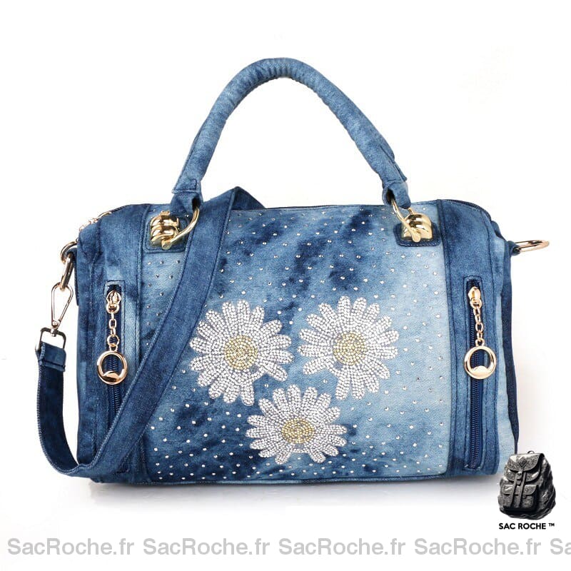 Sac Voyage Femme Main Compact Bleu / 34X12X26Cm À