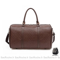 Sac voyage homme élégant simili cuir moyen - modèle Marron - Sac Roche ™