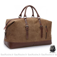 Sac voyage homme toile - modèle Marron - Sac Roche ™