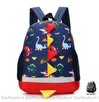 Sacàdos enfant imprimé dinosaure - modèle Bleu Foncé - Sac Roche ™