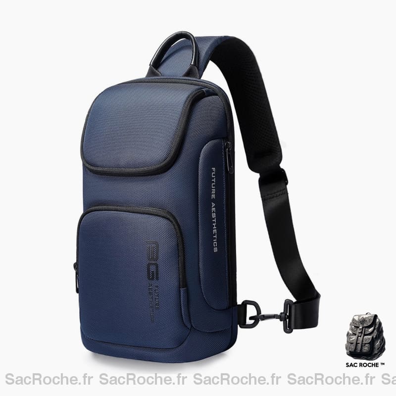 Sacoche Bandoulière Bange Metalic Bleu Sacoche Homme