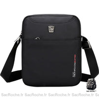 Sacoche Bandoulière Homme avec Fermeture Éclair - modèle Noir - Sac Roche ™