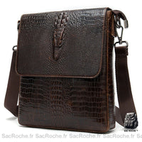 Sacoche Bandoulière Homme Cuir Croco - Sac Roche ™