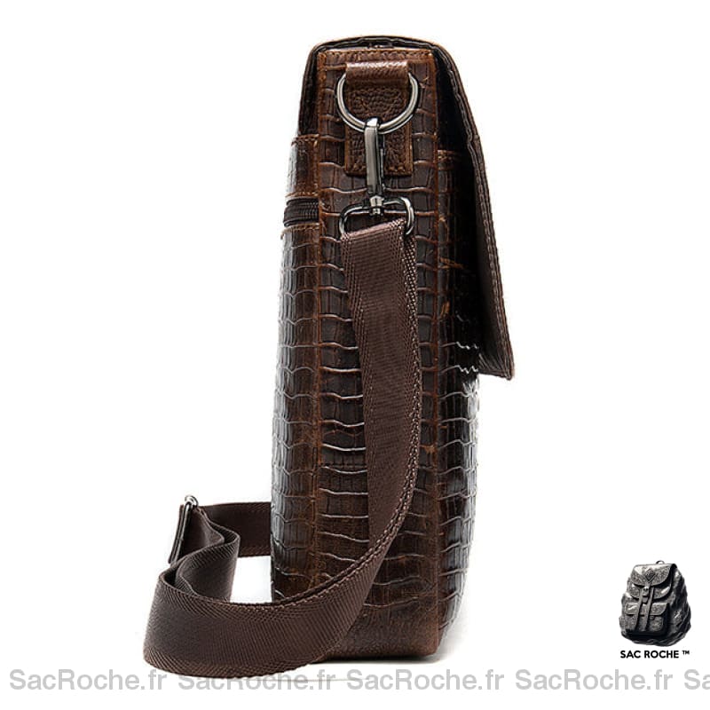 Sacoche Bandoulière Homme Cuir Croco Sacoches