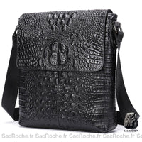 Sacoche Bandoulière Homme Cuir Crocodile - Sac Roche ™