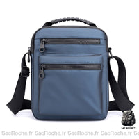 Sacoche Bandoulière Homme Multipoche Noir - modèle Bleu - Sac Roche ™