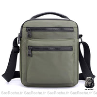Sacoche Bandoulière Homme Multipoche Noir - modèle Vert - Sac Roche ™
