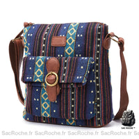 Sacoche Bohème Vintage Femme - modèle Bleu - Sac Roche ™
