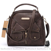 Sacoche Cuir Grand Format Bandoulière Femme - modèle Marron - Sac Roche ™