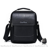 Sacoche Cuir Marron Vintage Homme - modèle Noir - Sac Roche ™