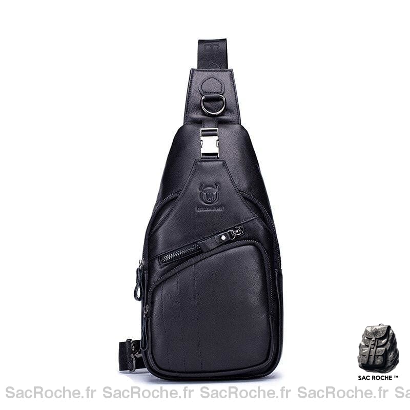 Sacoche vintage en cuir - Noir - sac de messager Cuir