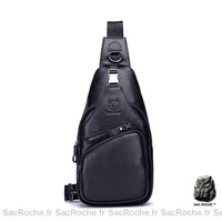 Sacoche cuir vintage élégante - modèle Noir - Sac Roche ™