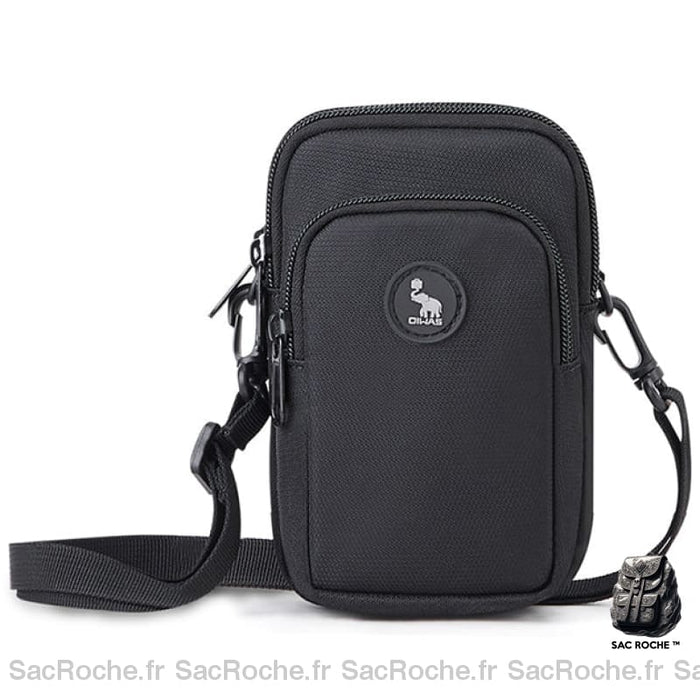 Sacoche Homme 3 Compartiments Bandoulière Noir Sacoches