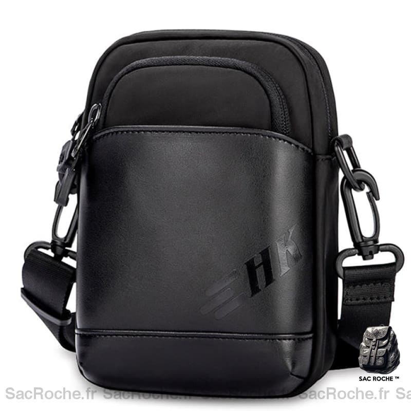 Sacoche Homme Compacte - Bandoulière Amovible Noir Sacoches