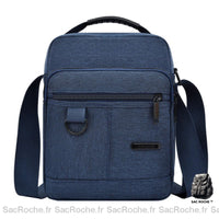 Sacoche Homme Double Compartiment Zippé - modèle Bleu - Sac Roche ™