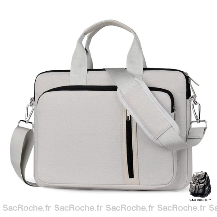 Sacoche Ordinateur 15.6 - Bandoulière Ajustable Gris Clair / Pouces Sacoches