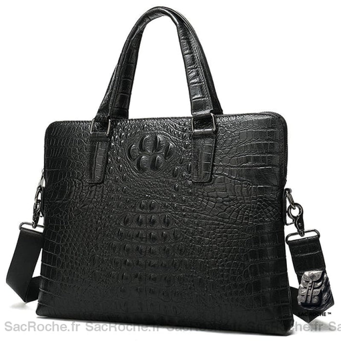 Sacoche Ordinateur Cuir Croco Noir Sacoches Ordinateur