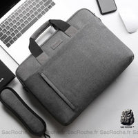 Sacoche Ordinateur Matelassée Bandoulière - modèle Gris foncé / 13 pouces - Sac Roche ™