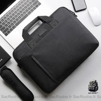 Sacoche Ordinateur Matelassée Bandoulière - modèle Noir / 13 pouces - Sac Roche ™