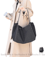 Sacs à Main Femme Spacieux - modèle Noir / 34x15x27cm - Sac Roche ™