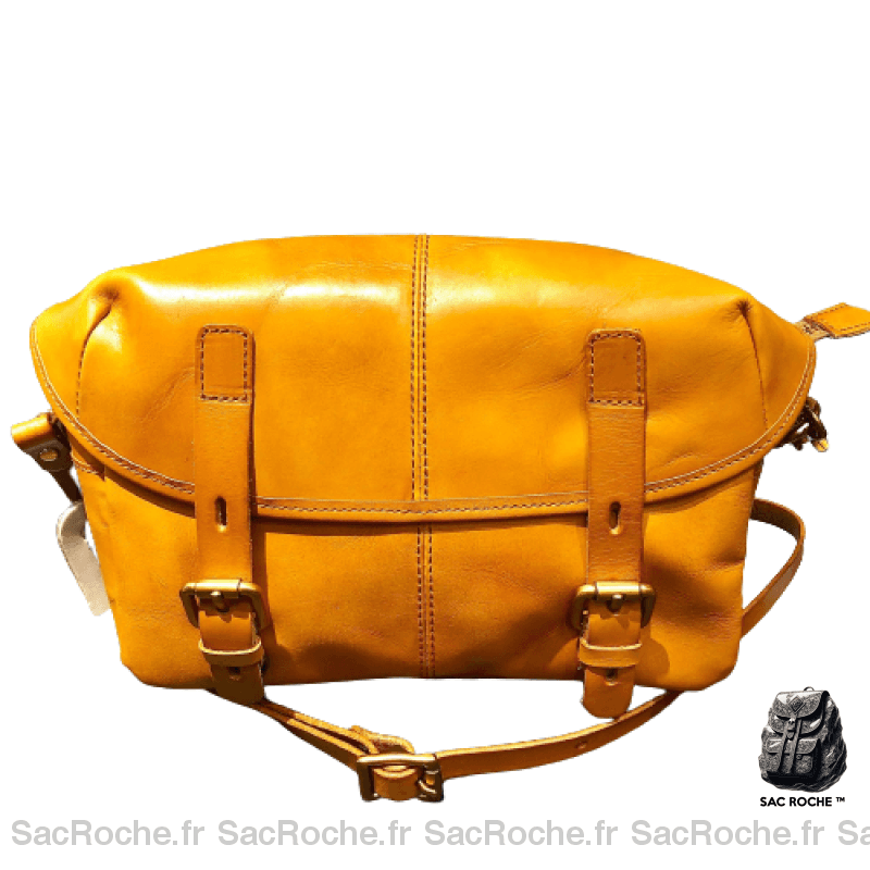 Sacs Besace Cuir Femme - Style Élégant! Jaune / 24 X 9 17Cm Sac