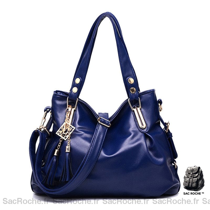 Sacs Main Femme Bleu Cuir / 37Cm Sac À