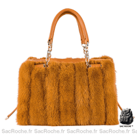 Sacs Main Femme Fausse Fourrure - modèle Orange - Sac Roche ™