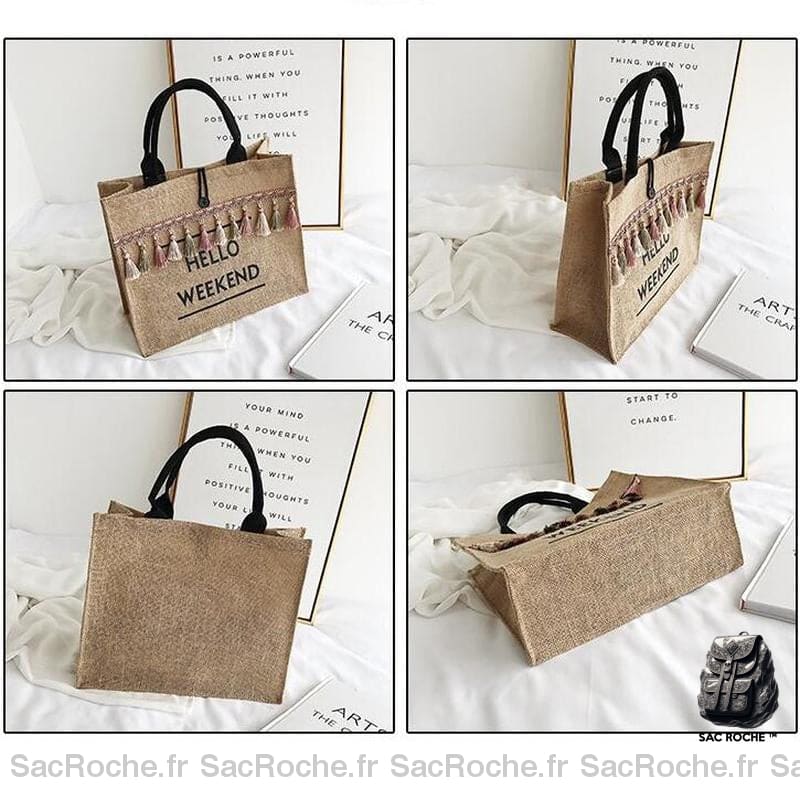 Sacs Plage Femme Lin Cabas Sac À Dos