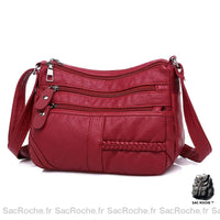 Superbe Sac Bandoulière Femme Cuir Rouge - Sac Roche ™