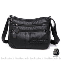 Superbe Sac Bandoulière Femme Cuir Rouge - modèle Noir - Sac Roche ™