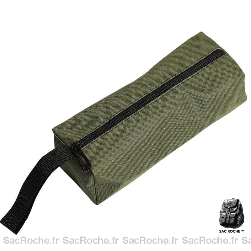 Trousse de rangement couleur unie en polyester vert avec un fond blanc